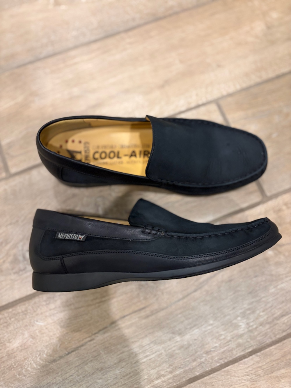 Mephisto Men's Black Slip-On Loafers - Cool-Air Comfort 7.5